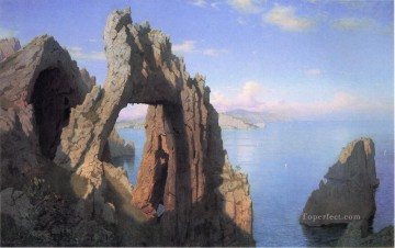 William Stanley Haseltine Painting - Arco natural en el paisaje de Capri Luminismo William Stanley Haseltine